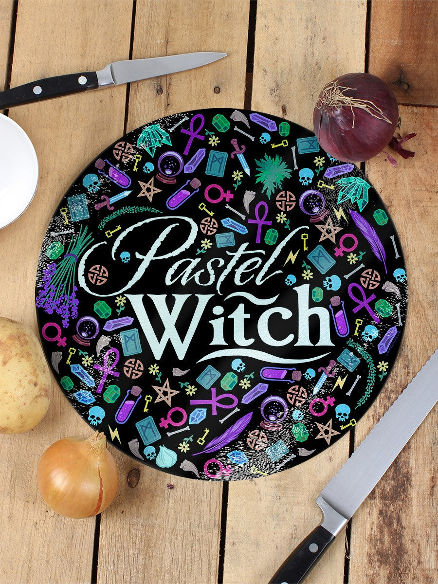 Pastel Witch Glass Chopping Board