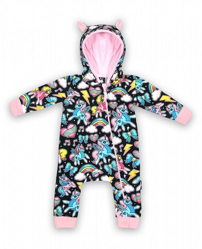 Unicorns Baby Hooded Romper