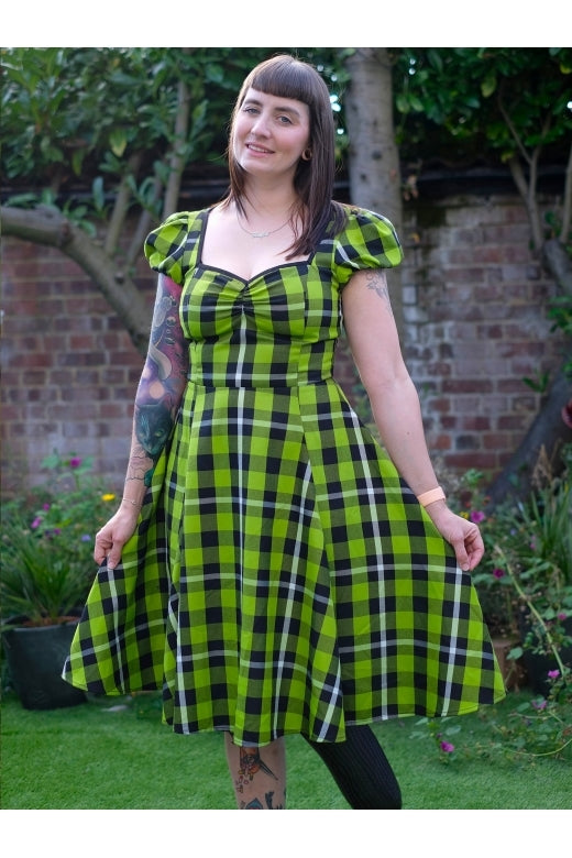 Checked swing outlet dress