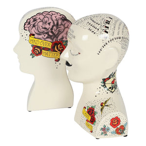 Phrenology Head Book Ends